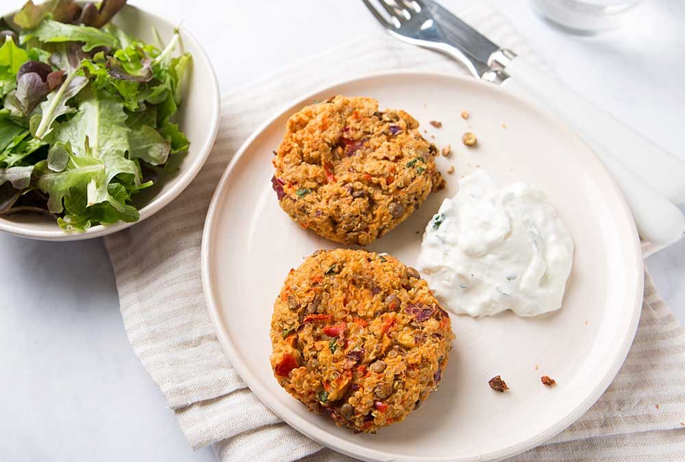 HAMBURGUESAS DE LENTEJAS Y QUINOA