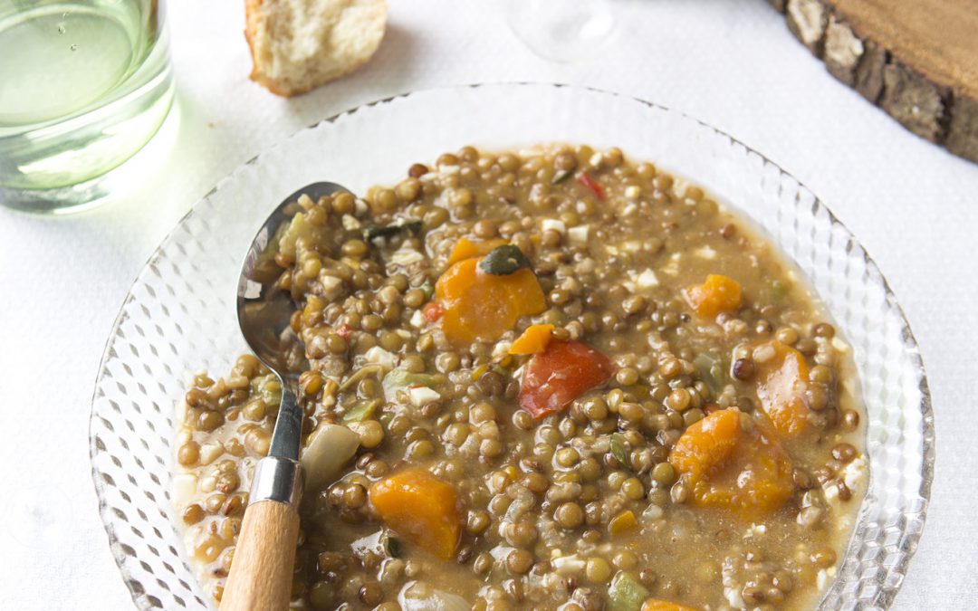 Lentejas guisadas con verduras