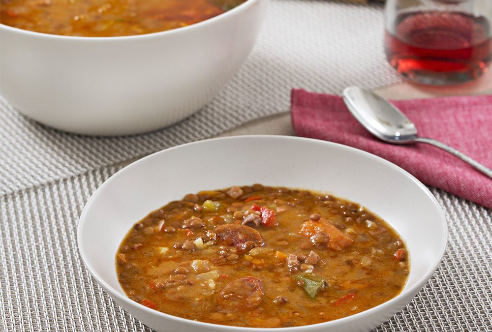 LENTEJAS GUISADAS CON CHORIZO