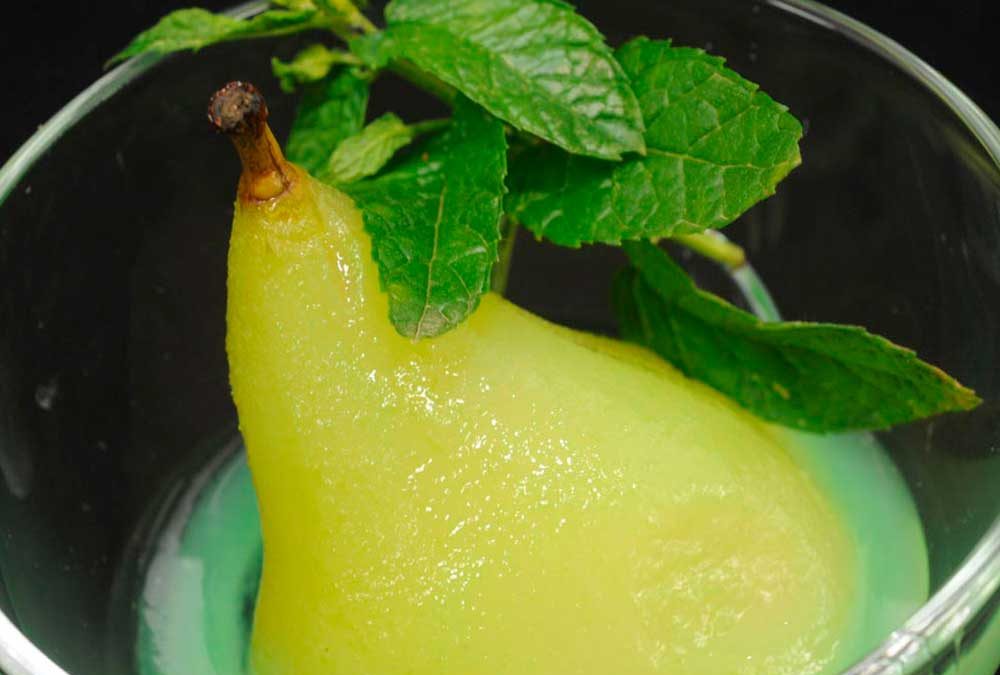 POSTRE DE PERA A LA MENTA